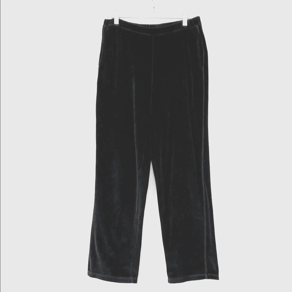 VTG Northern Reflections Black Soft Velvet Pants Sz M Classic Chic Confy